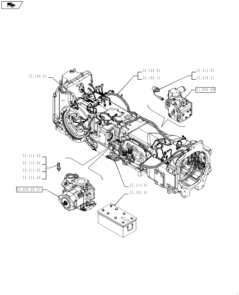 Схема запчастей Case IH PUMA 215 - (55.000.00[02]) - PICTORIAL INDEX - ELECTRICAL SYSTEMS (55) - ELECTRICAL SYSTEMS