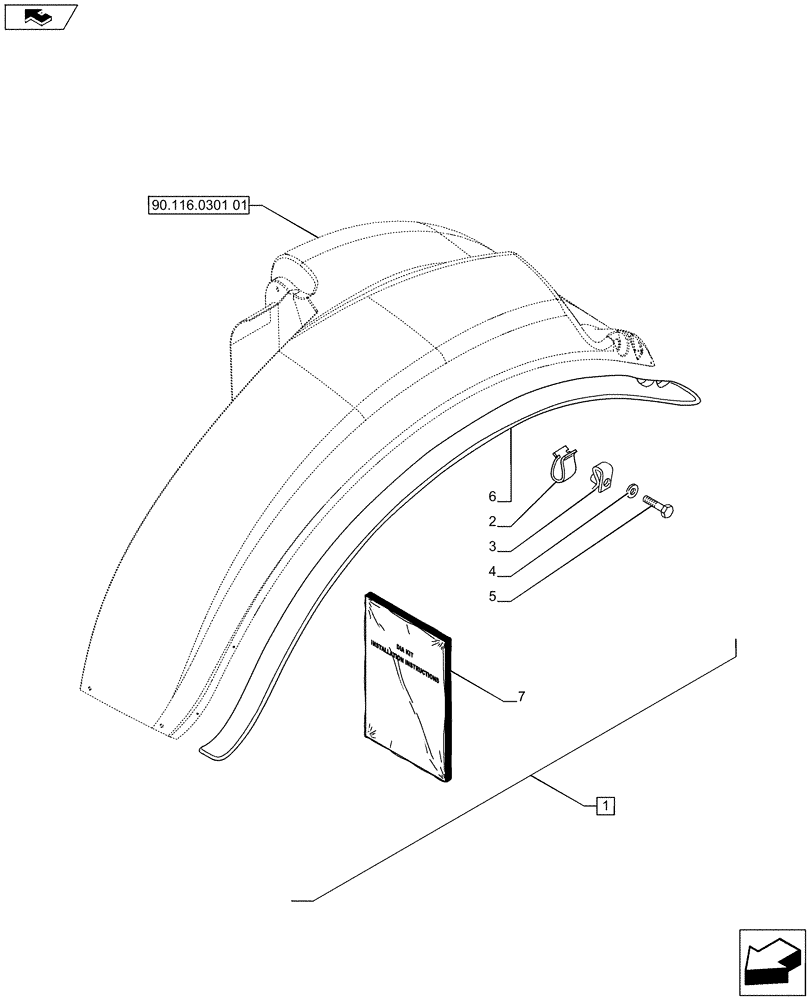 Схема запчастей Case IH PUMA 200 - (88.090.07) - DIA KIT - REAR FENDER WIDE EXTENSIONS (88) - ACCESSORIES