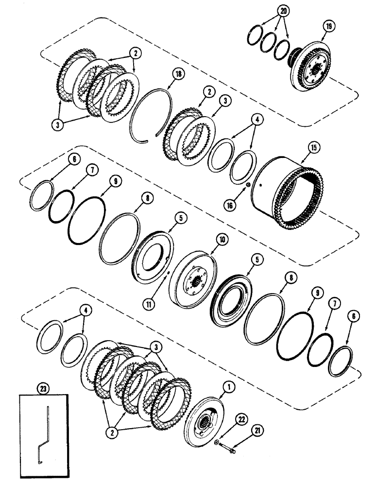 Схема запчастей Case IH 2090 - (6-230) - POWER SHIFT TRANSMISSION, (C2) AND (C3) CLUTCHES (06) - POWER TRAIN