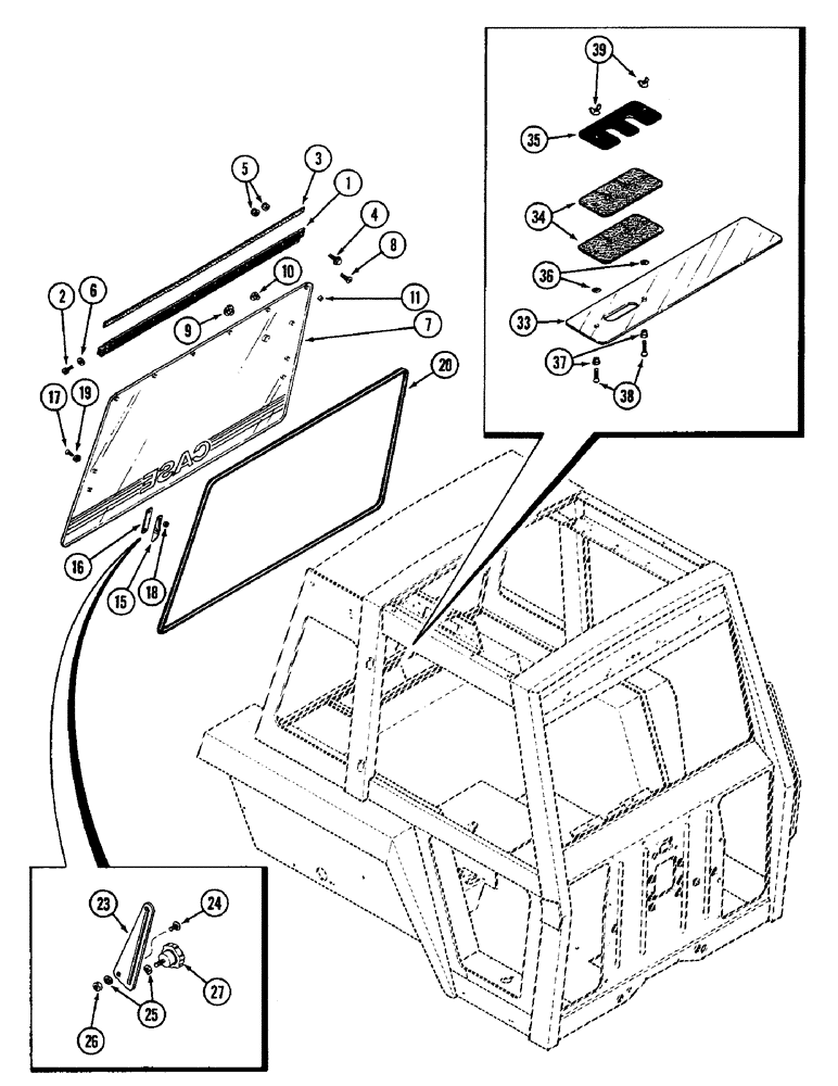 Схема запчастей Case IH 2096 - (9-418) - CAB, REAR WINDOW (09) - CHASSIS/ATTACHMENTS