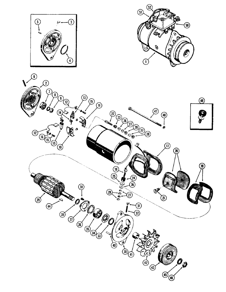 Схема запчастей Case IH 930-SERIES - (070) - A33983 GENERATOR, (377) SPARK AND (401) DIESEL ENGINES, USED WITHOUT CAB (04) - ELECTRICAL SYSTEMS