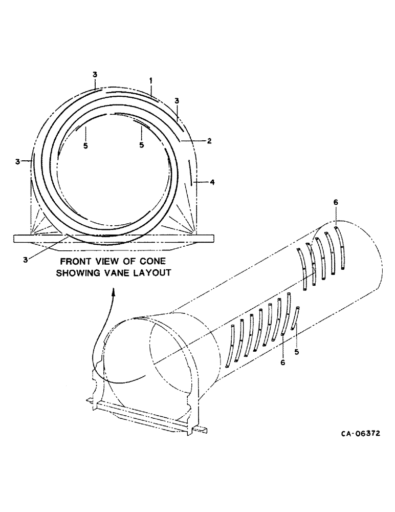 Схема запчастей Case IH 1482 - (21-10) - THRESHING ROTOR AND CONCAVES, VANE LAYOUT (14) - THRESHING