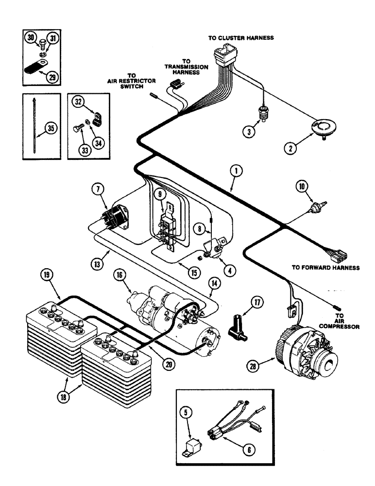 Схема запчастей Case IH 2290 - (4-086) - ENGINE HARNESS, P.I.N. 8841101 THROUGH P.I.N. 8850030 (04) - ELECTRICAL SYSTEMS