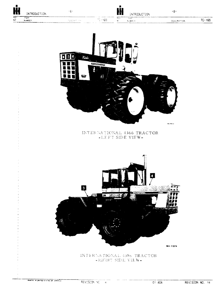 Схема запчастей Case IH 4386 - (01-08) - INTRODUCTION - MODEL VIEW (00) - GENERAL