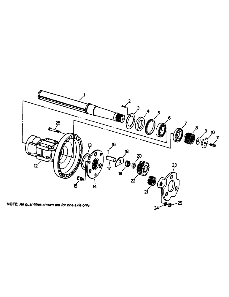 Схема запчастей Case IH 9130 - (04-82) - AXLE SHAFT AND HOUSING ASSEMBLY, K592 BAR AXLE (04) - Drive Train