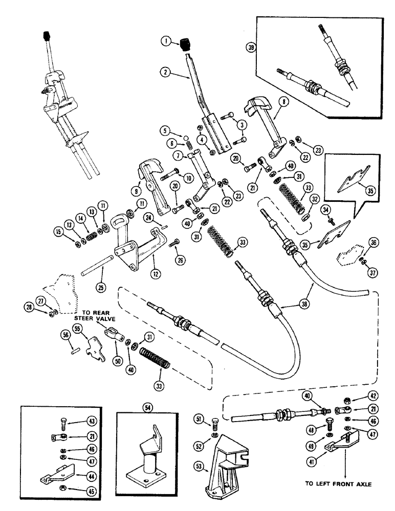 Схема запчастей Case IH 2470 - (086) - REAR STEER CONTROL LINKAGE (05) - STEERING