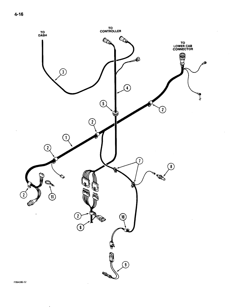 Схема запчастей Case IH 9150 - (4-16) - TRANSMISSION HARNESS (04) - ELECTRICAL SYSTEMS