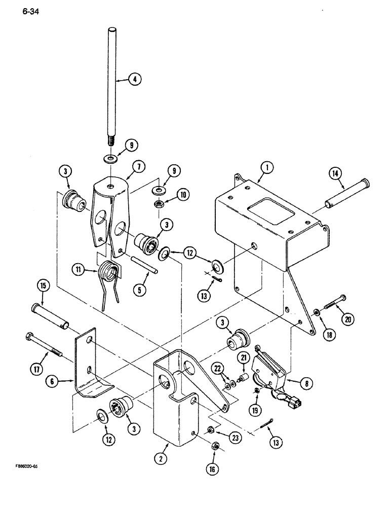 Схема запчастей Case IH 9280 - (6-34) - TRANSMISSION SHIFT CONTROLS, MODE CONTROL (06) - POWER TRAIN