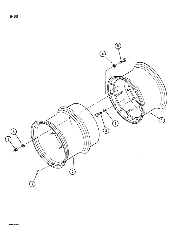 Схема запчастей Case IH 9280 - (6-88) - WHEELS, HUB BOLTED DUALS (06) - POWER TRAIN