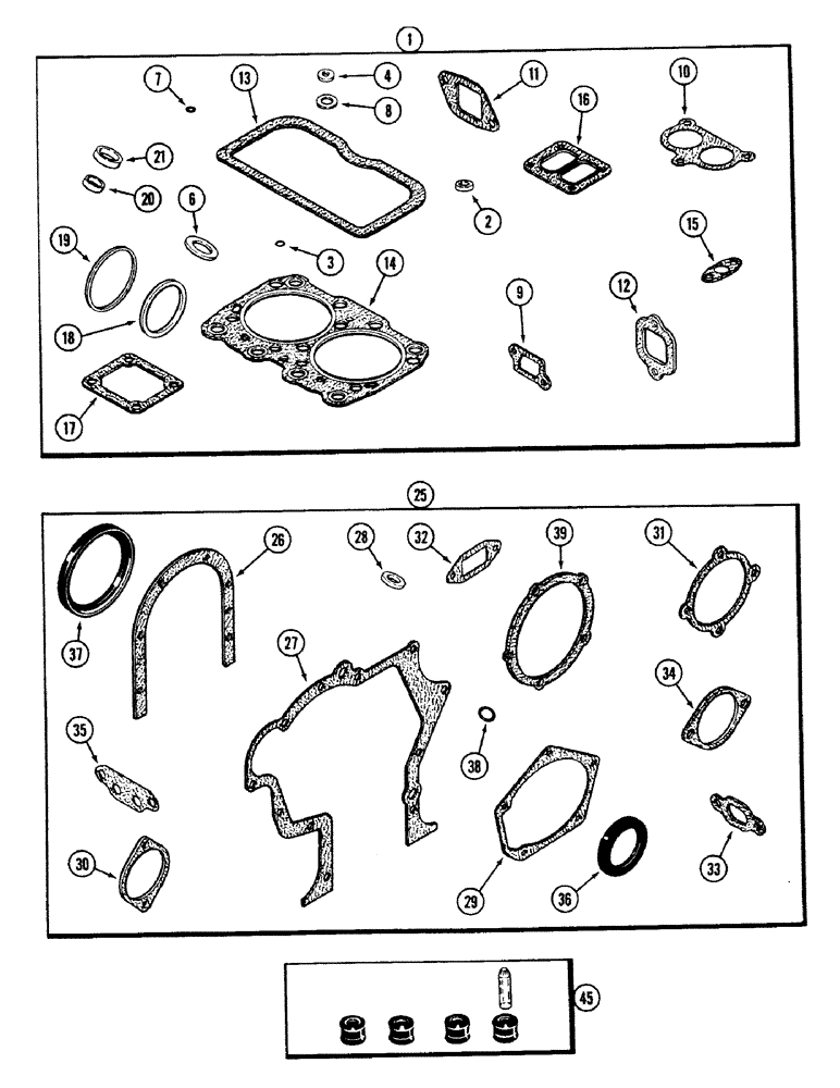 Схема запчастей Case IH 2594 - (2-44) - ENGINE GASKET KITS, 504BDT DIESEL ENGINE (02) - ENGINE