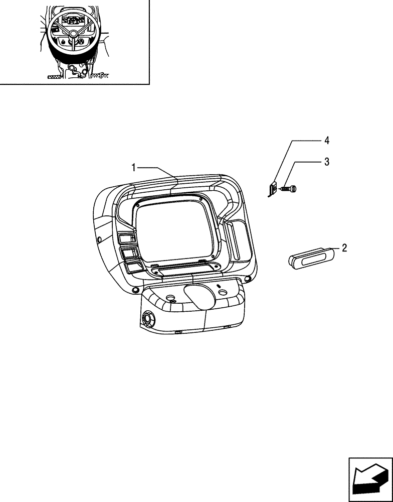 Схема запчастей Case IH JX75 - (1.84.2/01) - INSTRUMENT PANEL - FOR STRADDLE VERSION (08) - SHEET METAL