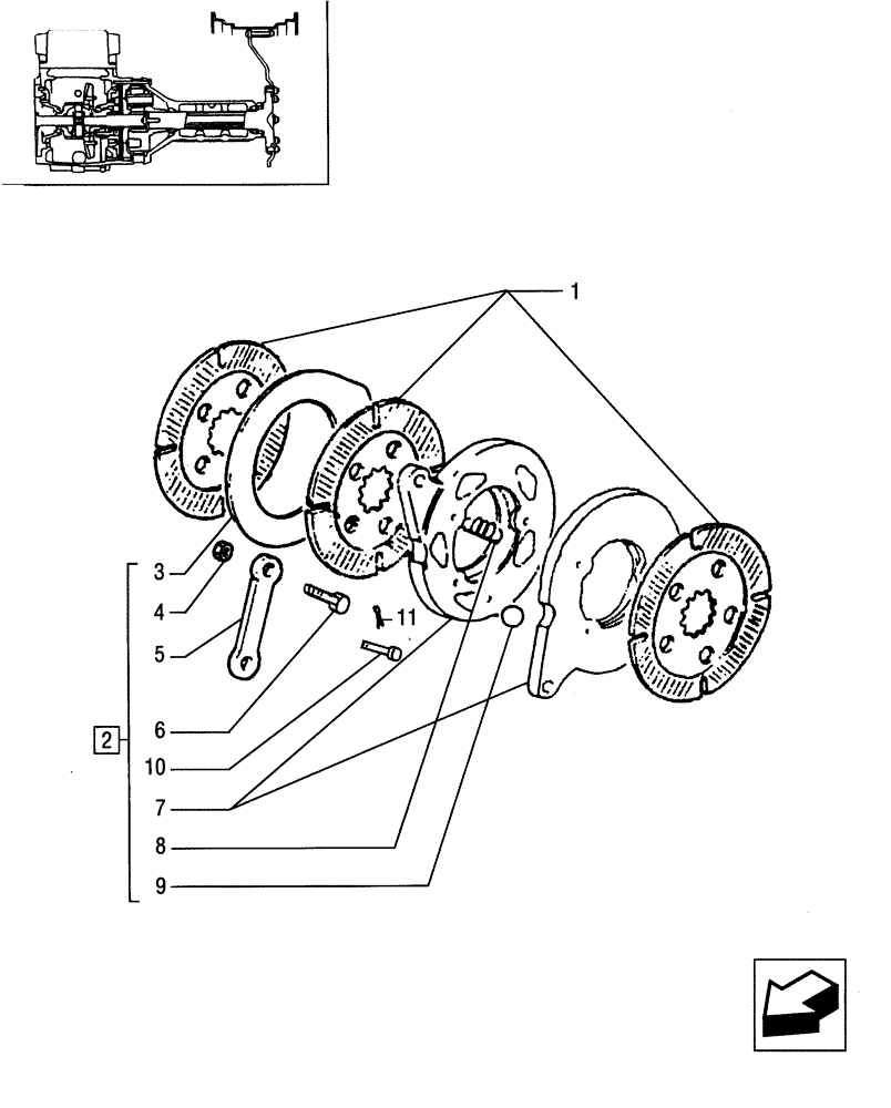 Схема запчастей Case IH JX55 - (1.65.3[01]) - TRANSMISSION BRAKE - DISCS (05) - REAR AXLE