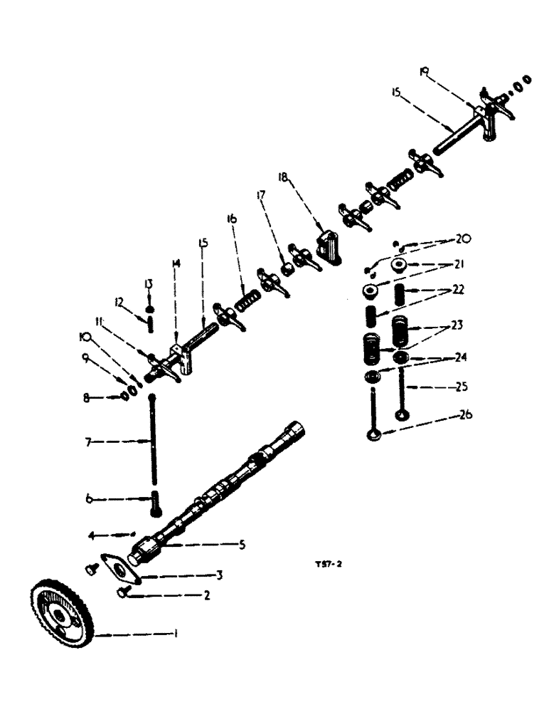 Схема запчастей Case IH 2350 - (1-06) - CAMSHAFT AND VALVE MECHANISM (02) - ENGINE