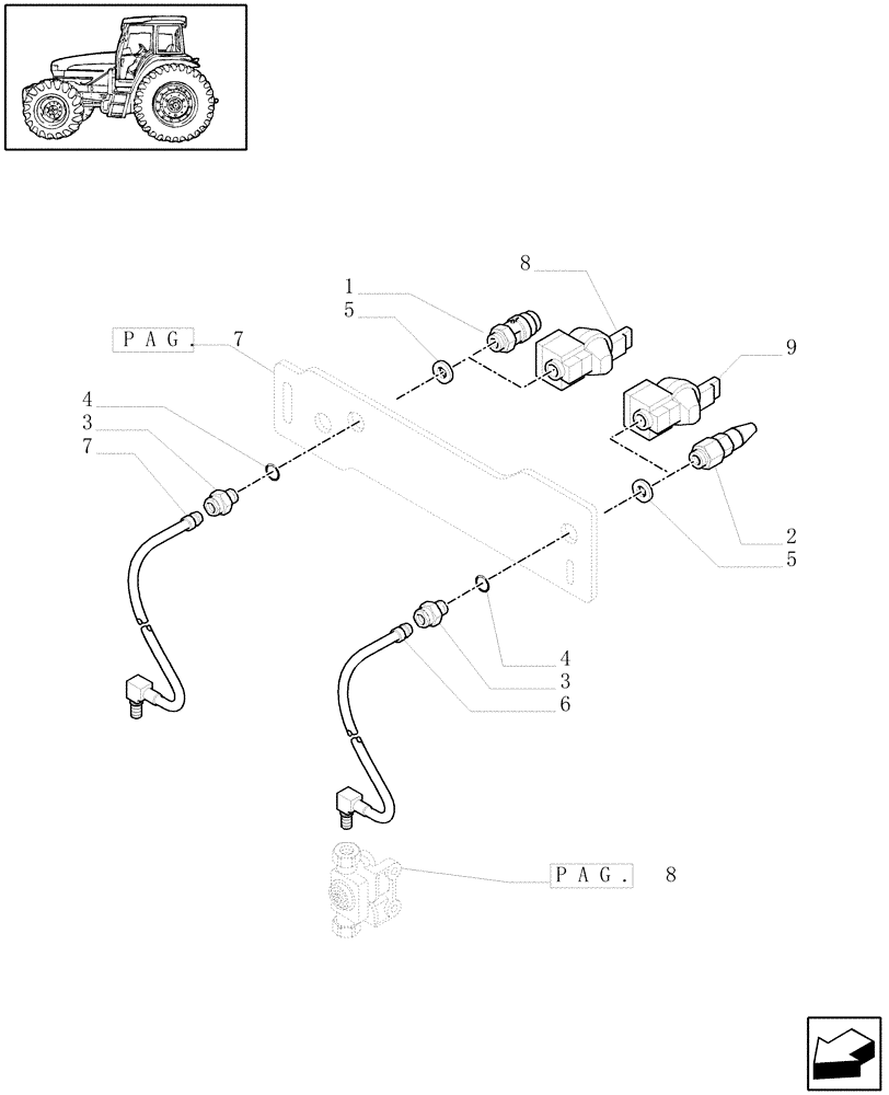 Схема запчастей Case IH MAXXUM 110 - (1.68.6[09]) - TRAILER AIR BRAKE UNIVERSAL / UK - QUICK-FIT CONNECTIONS AND PIPES - C6753 (VAR.332727-333727-332739-333739) (05) - REAR AXLE