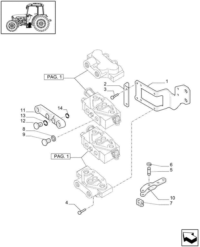 Схема запчастей Case IH JX1085C - (719124070[02]) - (DIA KIT) TWO MID-MOUNT KIT (1 S/D+1 S/D WITH FLOAT) W/ JOYSTICK & #4 QUICK COUPLERS (18) - VARIATIONS