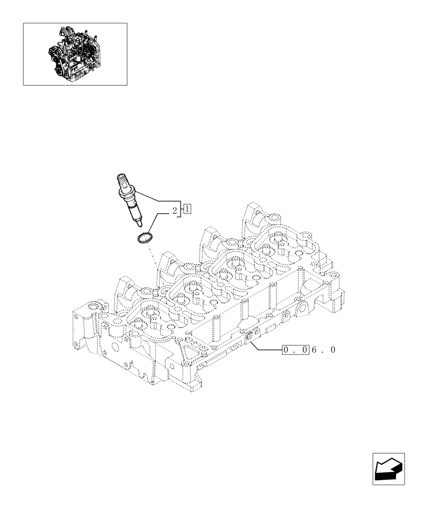 Схема запчастей Case IH MAXXUM 100 - (0.14.0[02]) - INJECTION EQUIPMENT - INJECTOR (STD + VAR.330003-332115-332116) (01) - ENGINE