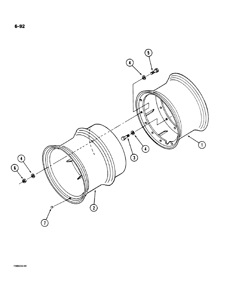 Схема запчастей Case IH 9170 - (6-92) - WHEELS, HUB BOLTED DUALS (06) - POWER TRAIN