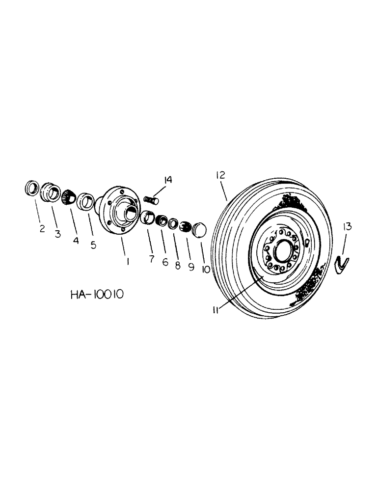 Схема запчастей Case IH 45 - (B-13) - PNEUMATIC GAUGE WHEEL AND HUB 