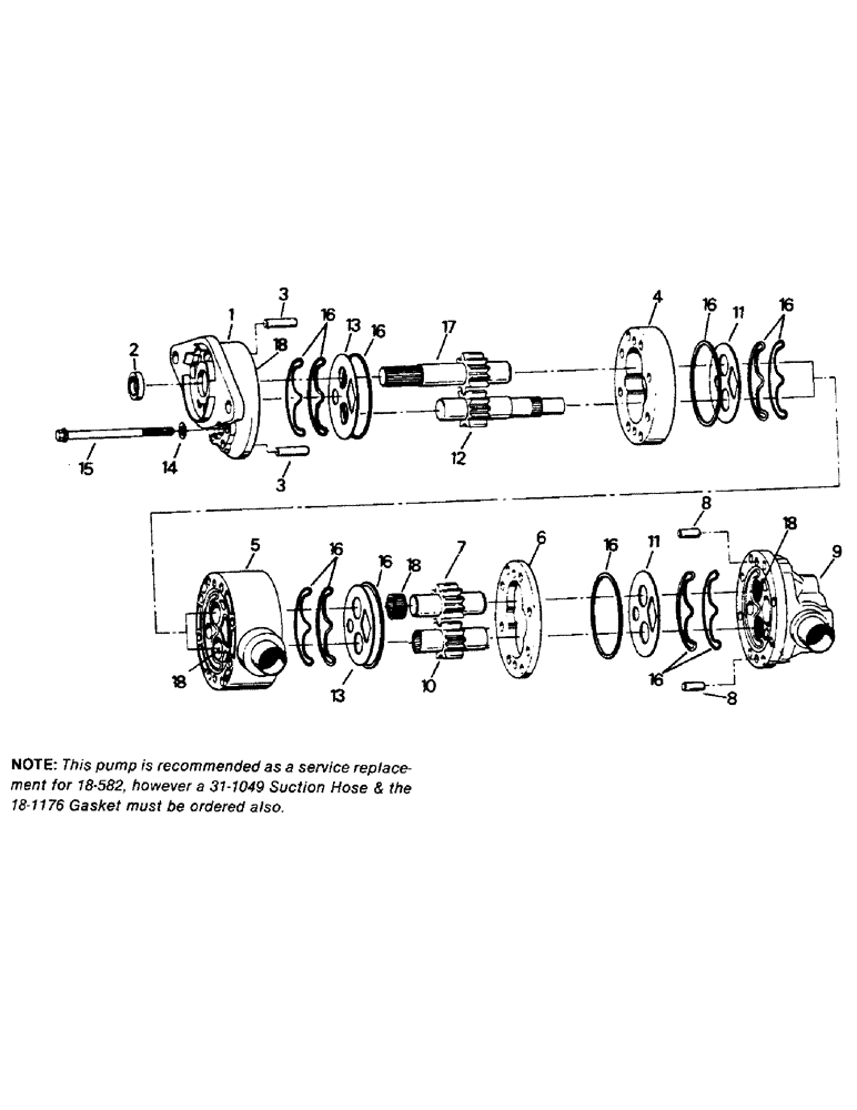 Схема запчастей Case IH STEIGER - (08-13) - HYDRAULIC PUMP, TIGER I AND II, FIELD REPLACEMENT FOR 18-582 (07) - HYDRAULICS