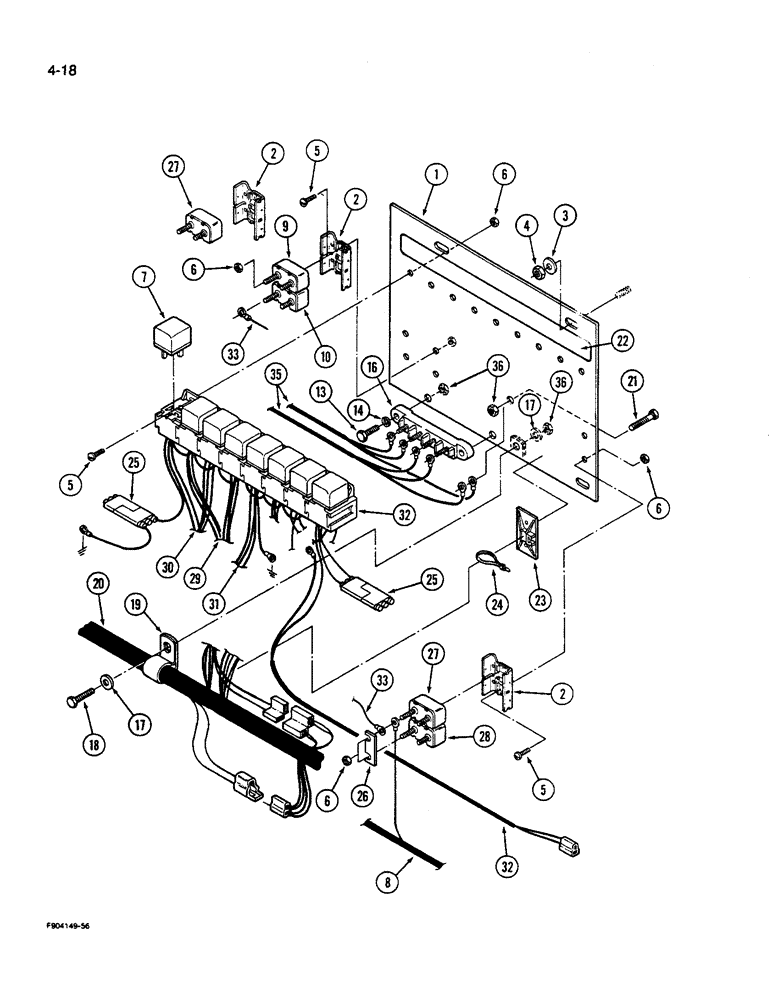 Схема запчастей Case IH 9280 - (4-018) - SYSTEMS CIRCUIT BREAKERS & SOLENOIDS (04) - ELECTRICAL SYSTEMS