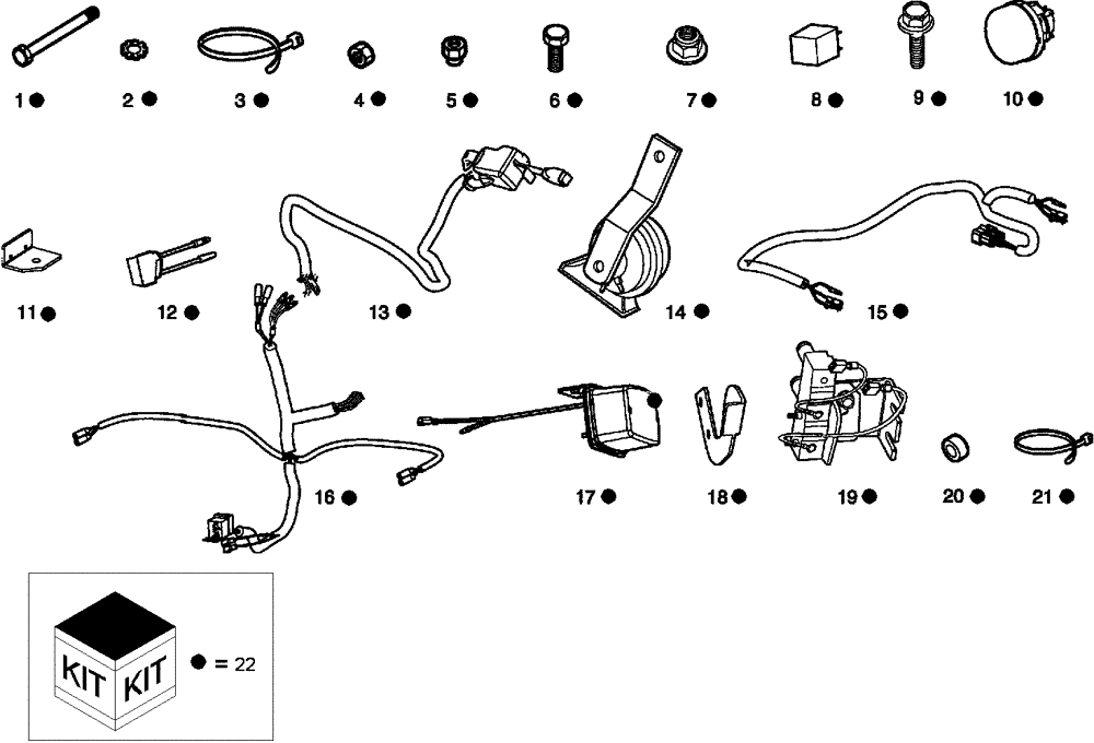 Схема запчастей Case IH SCOUT - (88.408.01) - DIA KIT, TURN SIGNAL AND HORN (88) - ACCESSORIES