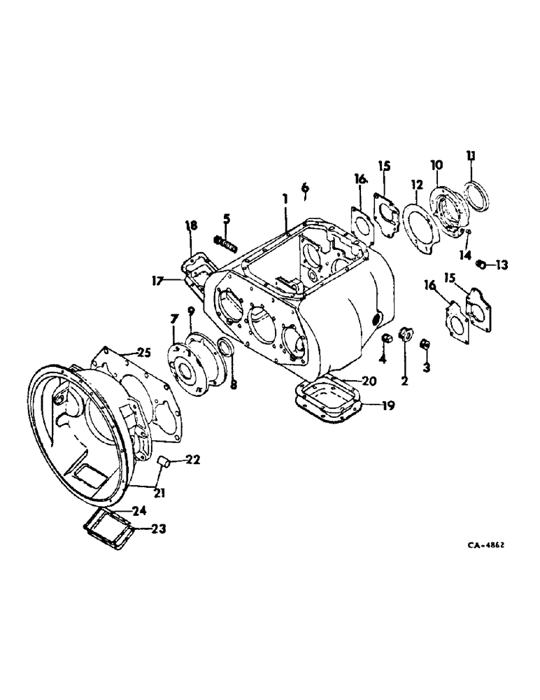 Схема запчастей Case IH 4786 - (07-03) - DRIVE TRAIN, TRANSMISSION HOUSING AND CLUTCH HOUSING (04) - Drive Train