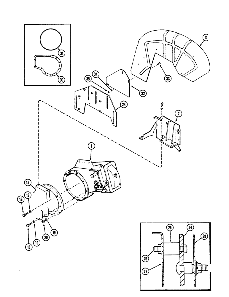 Схема запчастей Case IH 1494 - (6-236) - ROTATED FINAL DRIVE HOUSING RELATED PARTS, LOW PROFILE SPECIAL (06) - POWER TRAIN