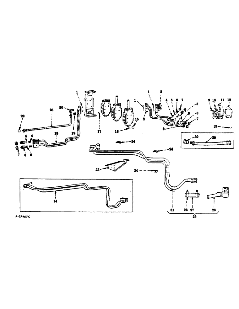 Схема запчастей Case IH 350 - (256) - HYDRAULIC SYSTEM, HYDRA-TOUCH SYSTEM, HYDRAULIC PUMP, TUBES AND CONNECTIONS (07) - HYDRAULIC SYSTEM