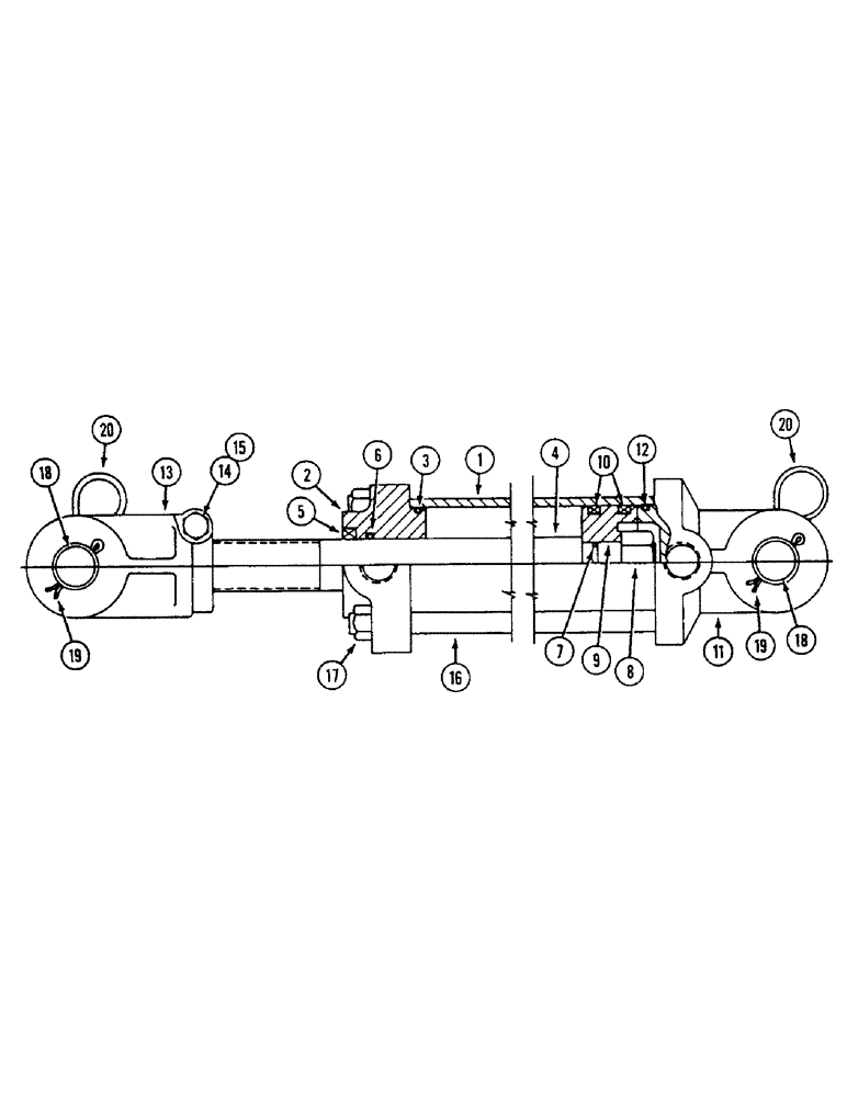 Схема запчастей Case IH 4500 - (8-042) - HYDRAULIC CYLINDER, WITH FRONT AND REAR PORTS, 3 ID X 8 INCH STROKE, MONARCH (08) - HYDRAULICS