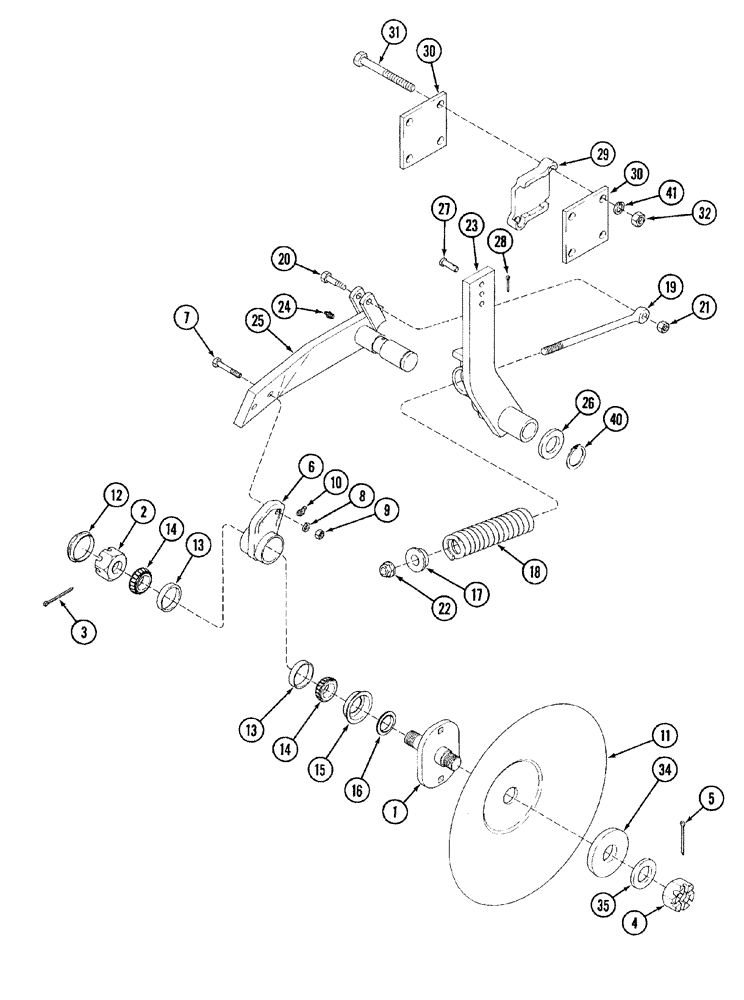 Схема запчастей Case IH 800 - (9-19) - ROLLING COULTER, SPRING CUSHION TYPE WITH CRIMPLED COULTER BLADE (09) - CHASSIS/ATTACHMENTS