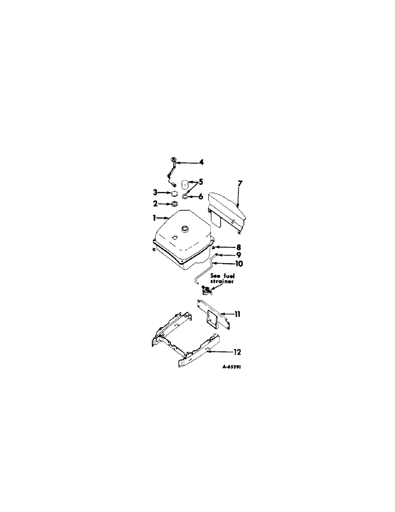 Схема запчастей Case IH 404 - (023[A]) - FUEL SYSTEM, FUEL TANK, SUPPORTS AND PIPING, GASOLINE ENGINE TRACTORS (02) - FUEL SYSTEM