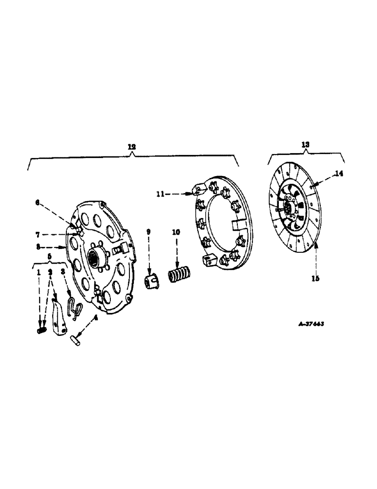 Схема запчастей Case IH 300 - (188) - CHASSIS, CLUTCH, 10-1/2 INCH, I.H. (12) - CHASSIS