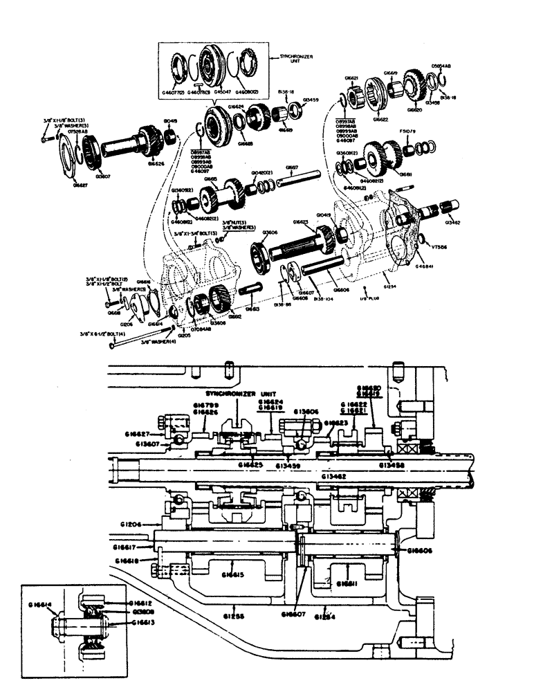 Схема запчастей Case IH 300B-SERIES - (100) - SHUTTLE AND LOW RANGE GEAR HOUSING AND ASSEMBLY, 300B SERIES (06) - POWER TRAIN