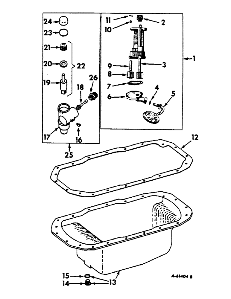 Схема запчастей Case IH 504 - (080) - LUBRICATION SYSTEM, CRANKCASE OIL PAN, OIL PUMP AND OIL PUMP SHAFT SUPPORT, DIESEL ENGINE TRACTORS Lubrication System