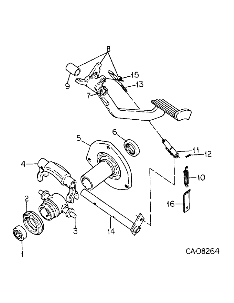 Схема запчастей Case IH 484 - (07-21) - DRIVE TRAIN, CLUTCH CONTROLS, TRACTORS WITH SELF ADJUSTING CLUTCH (04) - Drive Train