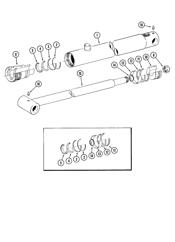 Схема запчастей Case IH 2255 - (8-06) - BOOM CYLINDER, 2-1/2 INCH BORE X 28-3/16 INCH STROKE (08) - HYDRAULICS