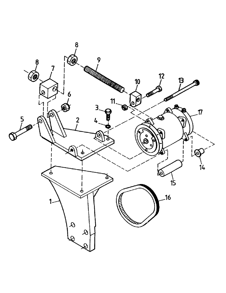 Схема запчастей Case IH 7000 - (A13-07) - AIR CONDITIONER COMPRESSOR / MOUNT / BELT, 3306 Mainframe & Functioning Components