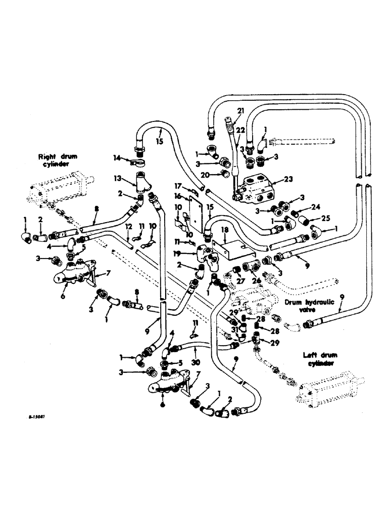 Схема запчастей Case IH 420 - (206) - HYDRAULIC DRUM CONTROL ATTACHMENT, HYDRAULIC LINES AND CONNECTIONS (35) - HYDRAULIC SYSTEMS