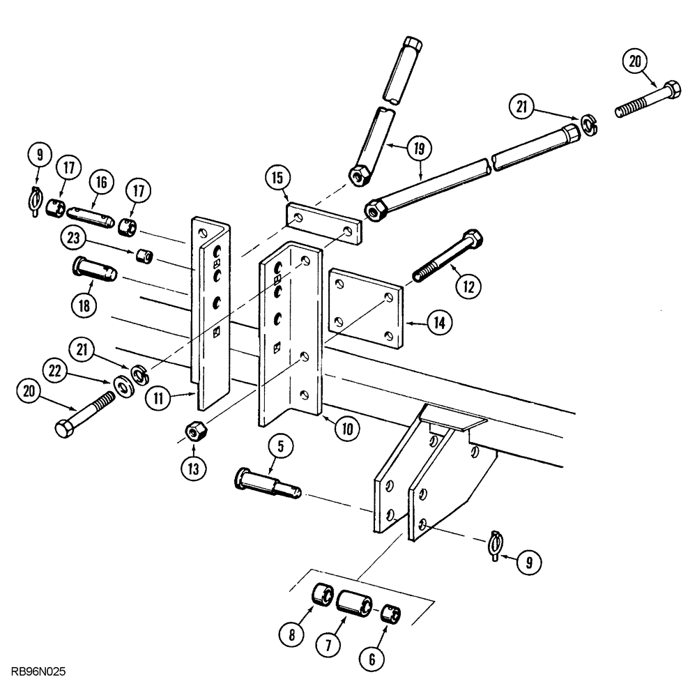 Схема запчастей Case IH 5850 - (09-72) - THREE POINT HITCH, DIRECT MOUNTED (09) - CHASSIS