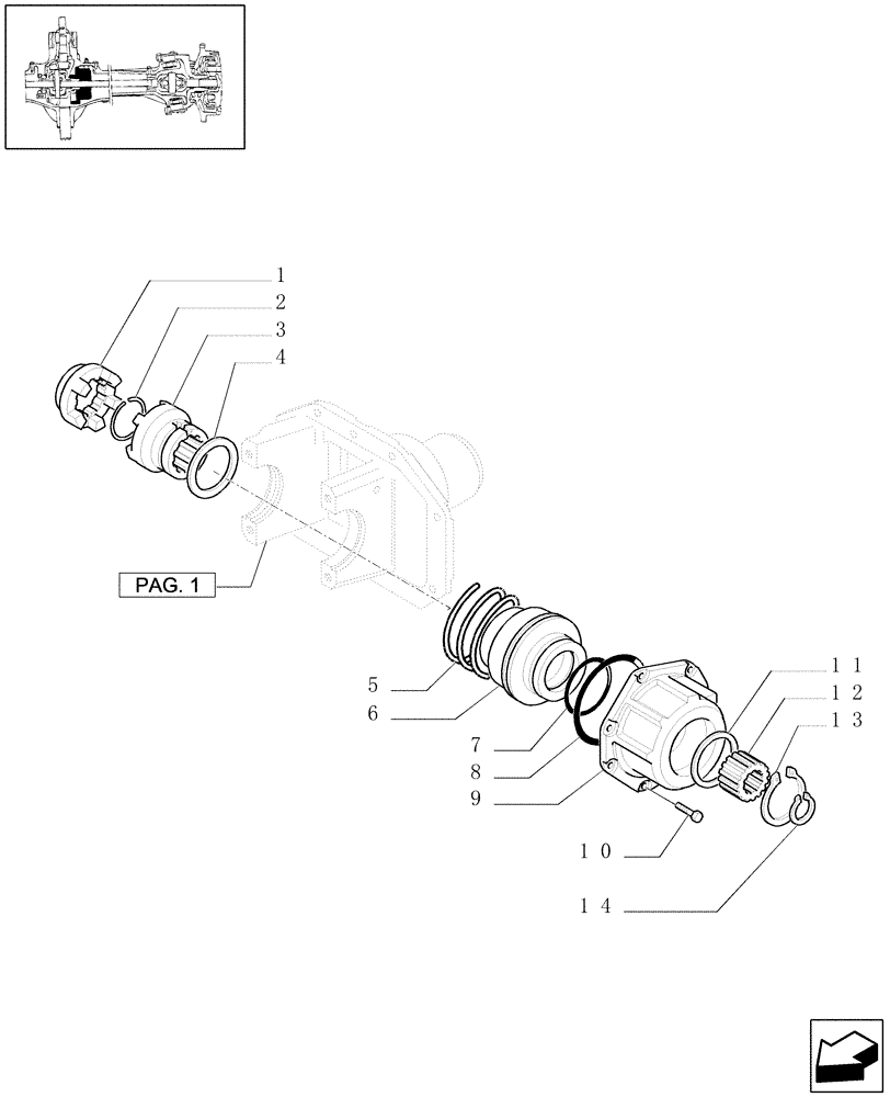 Схема запчастей Case IH JX1080U - (1.40. 8/03[02]) - (VAR.415) FRONT AXLE CL.2/BRAKE, FRONT MUDGARD HYDR. DIFF. LOCK. HYDR. TRANSM. - DIFFER. COVER PLATE (04) - FRONT AXLE & STEERING