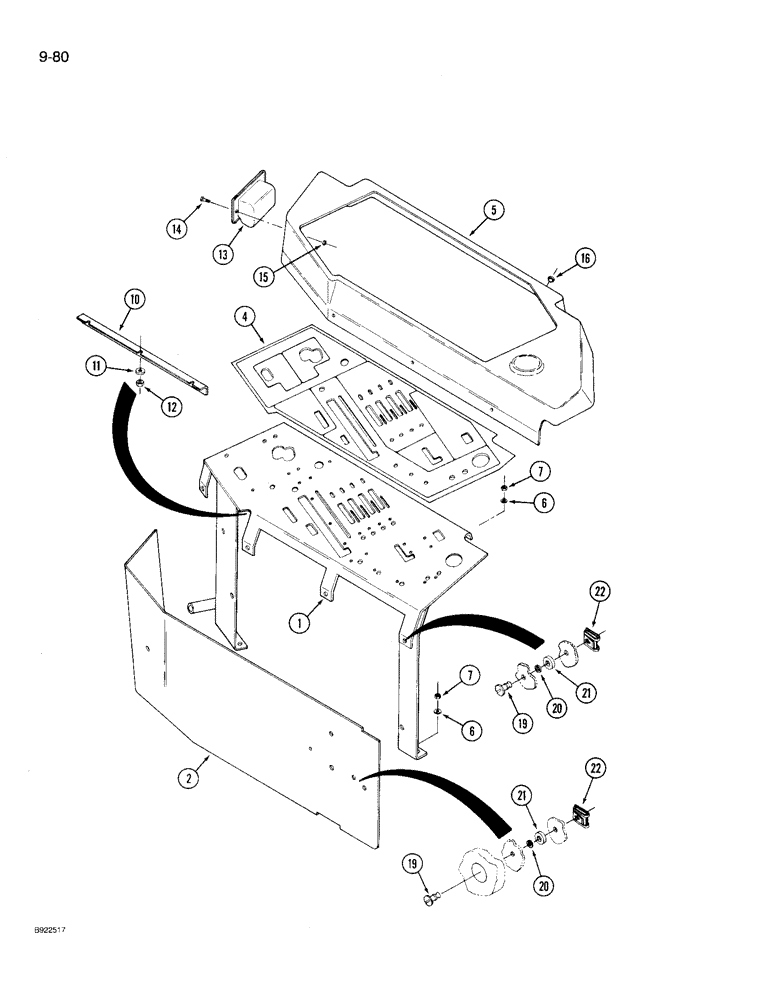 Схема запчастей Case IH 9210 - (9-080) - ROPS CONTROL CONSOLE (09) - CHASSIS/ATTACHMENTS