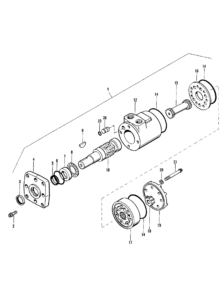 Схема запчастей Case IH 6500 - (8-26) - HYDRAULIC MOTOR (08) - HYDRAULICS