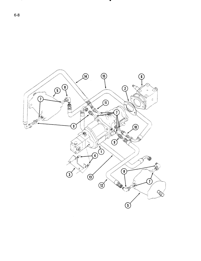 Схема запчастей Case IH 5000 - (6-08) - HYDROSTATIC DRIVE, FIXED SINGLE SPEED (06) - POWER TRAIN