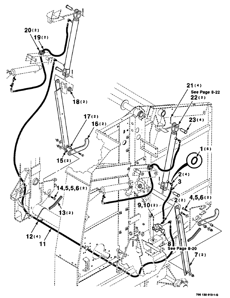 Схема запчастей Case IH 8435 - (8-18) - HYDRAULIC ASSEMBLY, TAILGATE (07) - HYDRAULICS