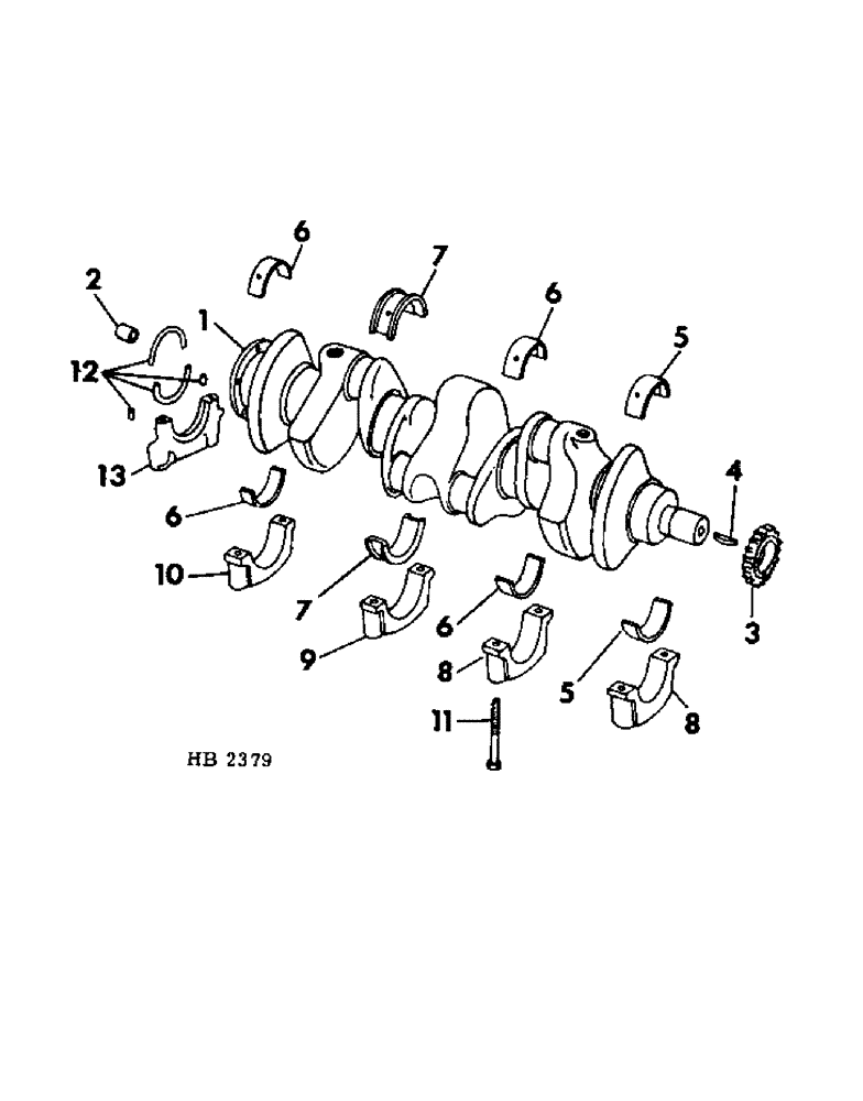 Схема запчастей Case IH 5500 - (12-20) - POWER, HB-225 GAS ENGINE CRANKSHAFT Power