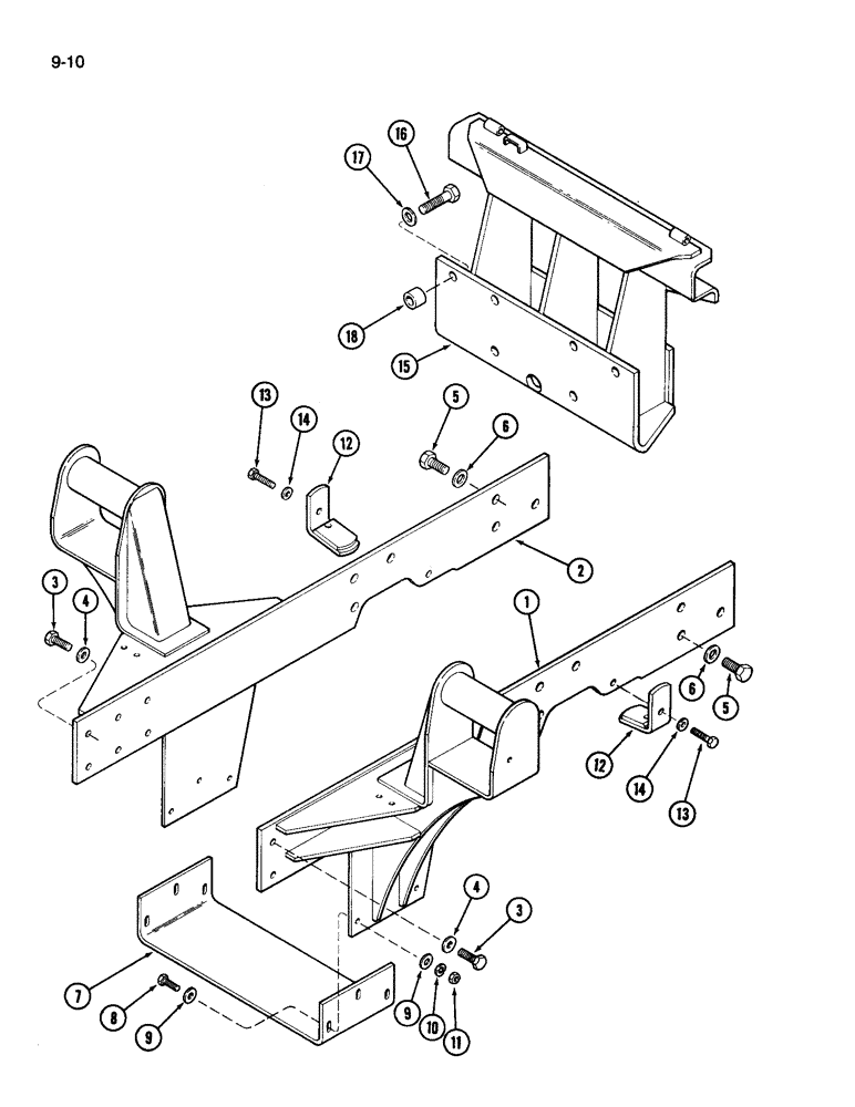 Схема запчастей Case IH 510 - (9-10) - MOUNTING FRAME AND SUPPORT, TRACTORS WITHOUT FRONT HITCH 5130 AND 5140 (09) - CHASSIS/ATTACHMENTS