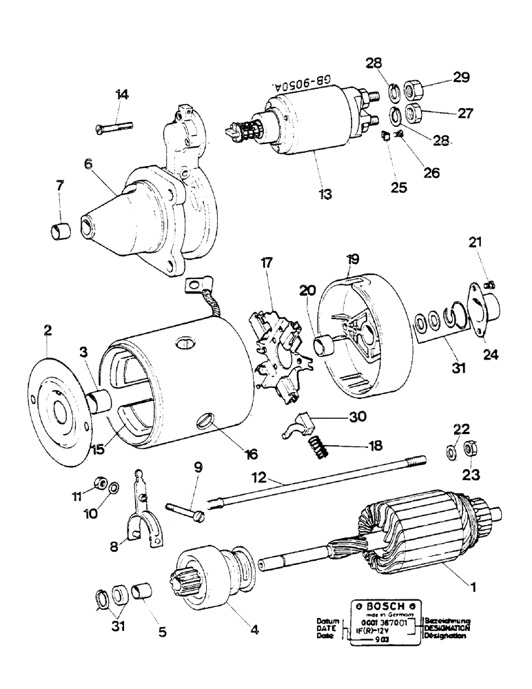 Схема запчастей Case IH D-268 - (09-32) - STARTING MOTOR 