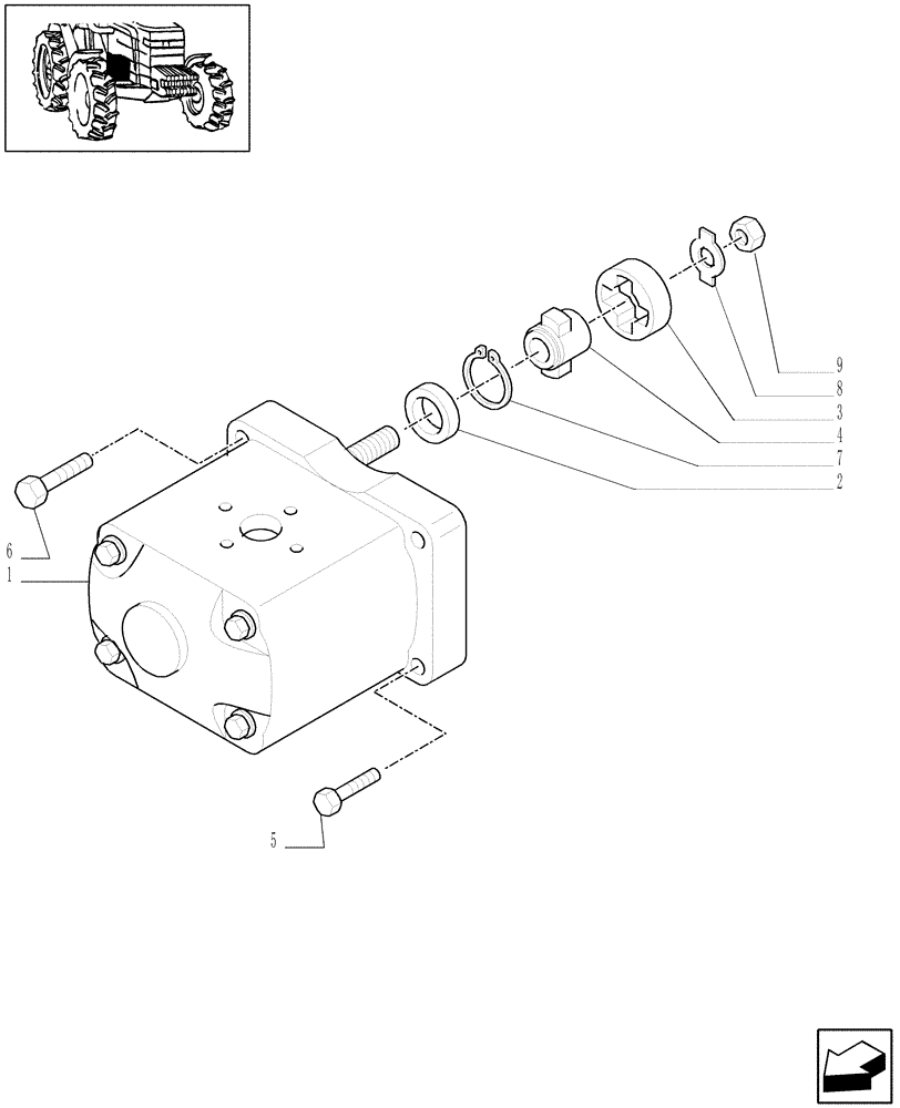 Схема запчастей Case IH JX80 - (1.82.3) - HYDRAULIC PUMP (07) - HYDRAULIC SYSTEM