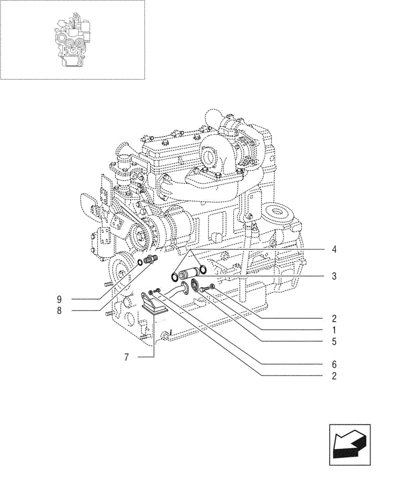 Схема запчастей Case IH JX95 - (0.30.5/04[04]) - PIPING OIL - TIER 1 ENGINE (01) - ENGINE