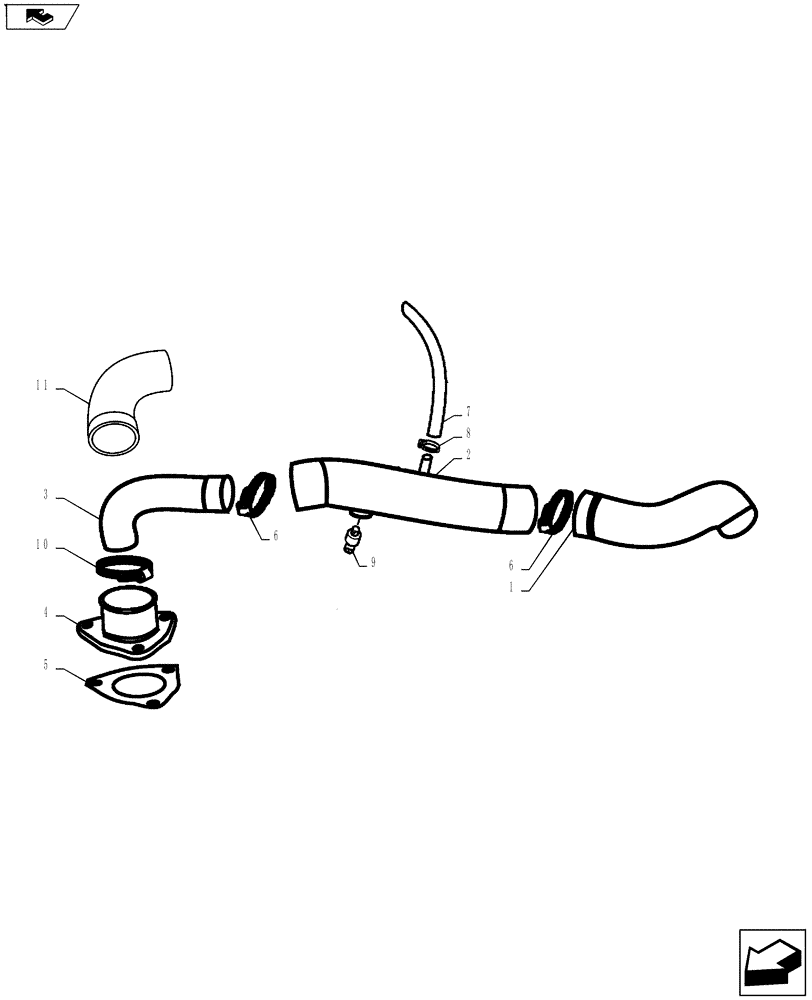 Схема запчастей Case IH FARMALL 65A - (10.202.02) - AIR CLEANER HOSES (10) - ENGINE